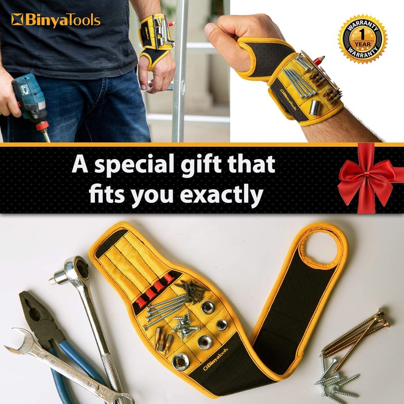 BINYATOOLS Magnetic Wristband for Tools Magnet Screw Holder Wrist Support Keeps Screws Nails, Drill Bits Handy Unique Tool Gadgets Men’s Gadgets Dad Gadgets Perfect Christmas Gifts Stocking Stuffers - Image 2